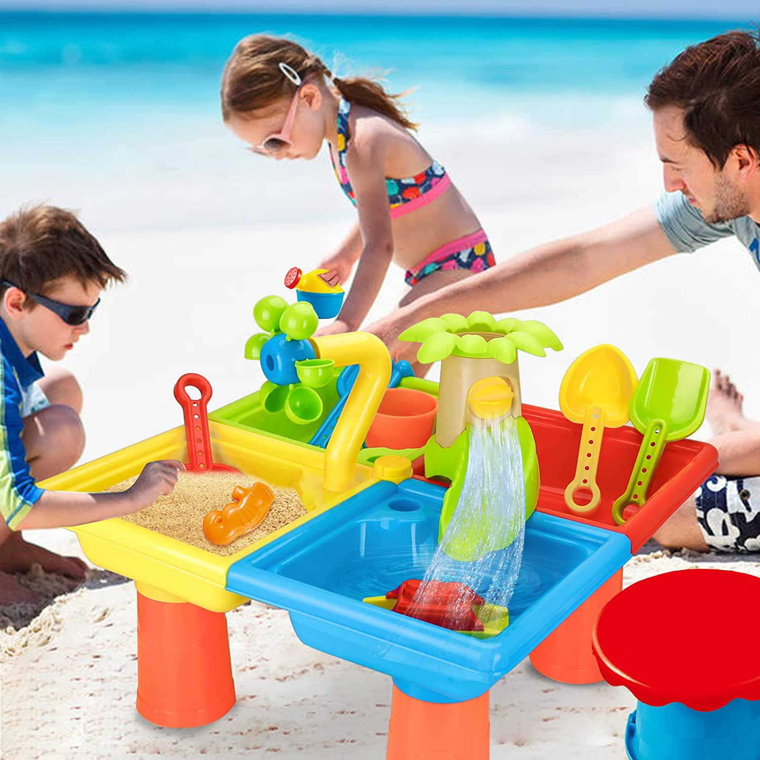 Kids Outdoor Water Table - Beach Table Sand Play Toys Children