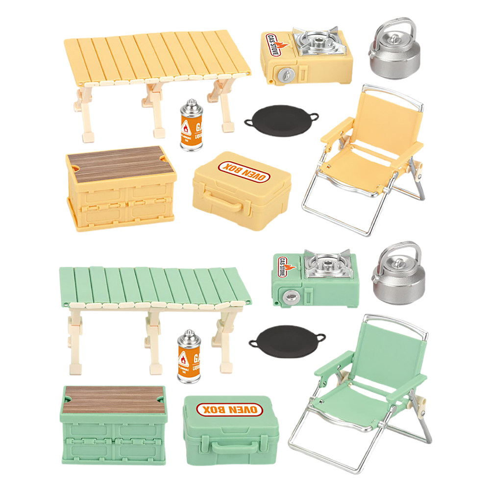 Kids Outdoor Chair Plastic - 16Pcs Miniature Camping Chair Set Realistic