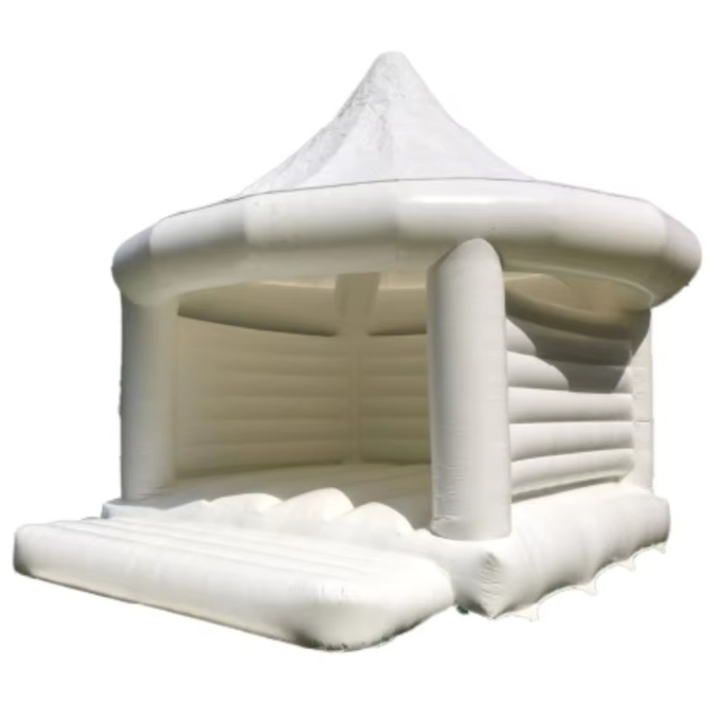 Outdoor Toys For Kids - Inflatable White Wedding Bouncy House Outdoor