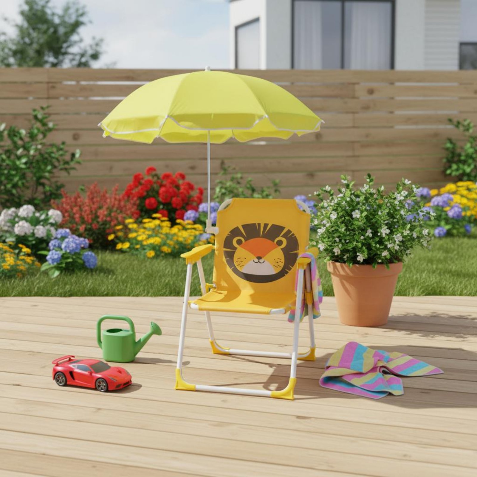 Kids Outdoor Umbrella Chair - Kids Beach Chair with Umbrella Foldable