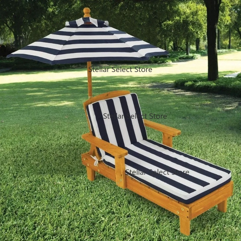 Kids Outdoor Umbrella Chair - t Outdoor Wooden Chaise , Backyard