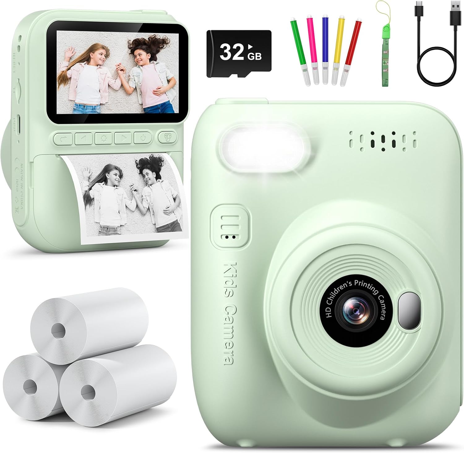 Outdoor Toys For Kids - Instant Print Kids Camera, Portable Digital