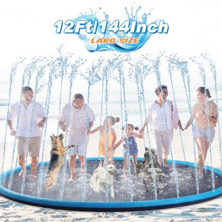 Sprinkler Splash Pad - 12 ft Extra Large Non Slip