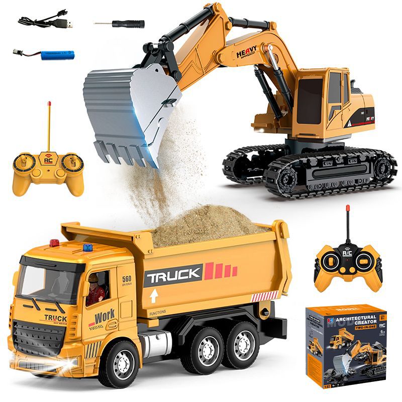 Kids Outdoor Excavator - Alloy Remote Control Excavator Toy Car