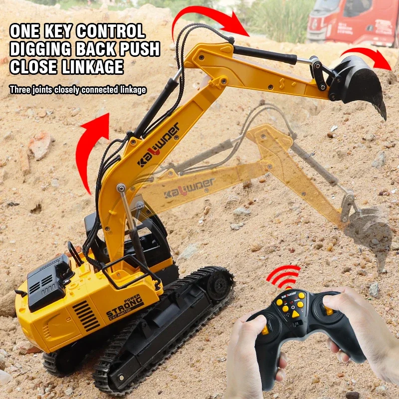 Kids Outdoor Excavator - Huina Rc Excavator 1/24 9Ch Remote