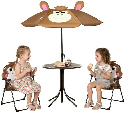 Kids Outdoor Umbrella Chair - Kids Table and Chair Set Picnic