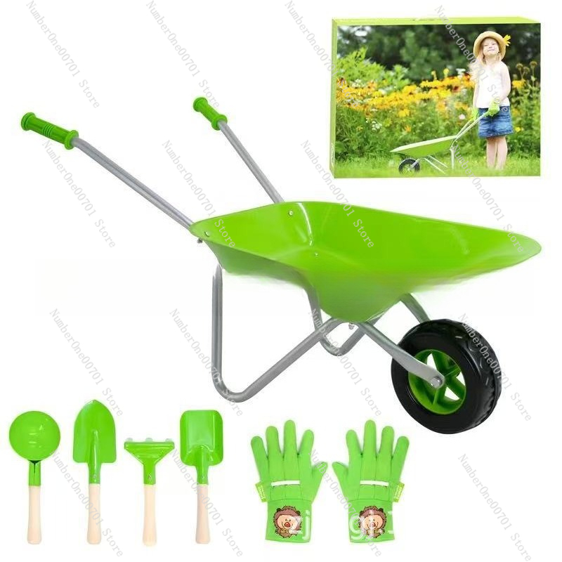 Kids Outdoor Activities - Kids Outdoor Wheelbarrow, Green Garden Play