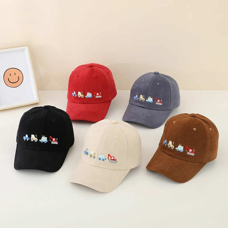 Kids Outdoor Excavator - School Boy Baseball Hats Bulldozer Excavator