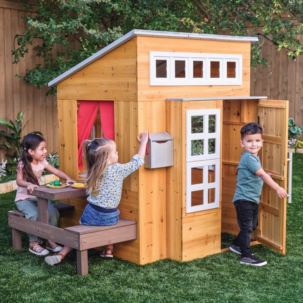 Modern Outdoor Wooden Playhous - Kids Outdoor Grill 评论和价格