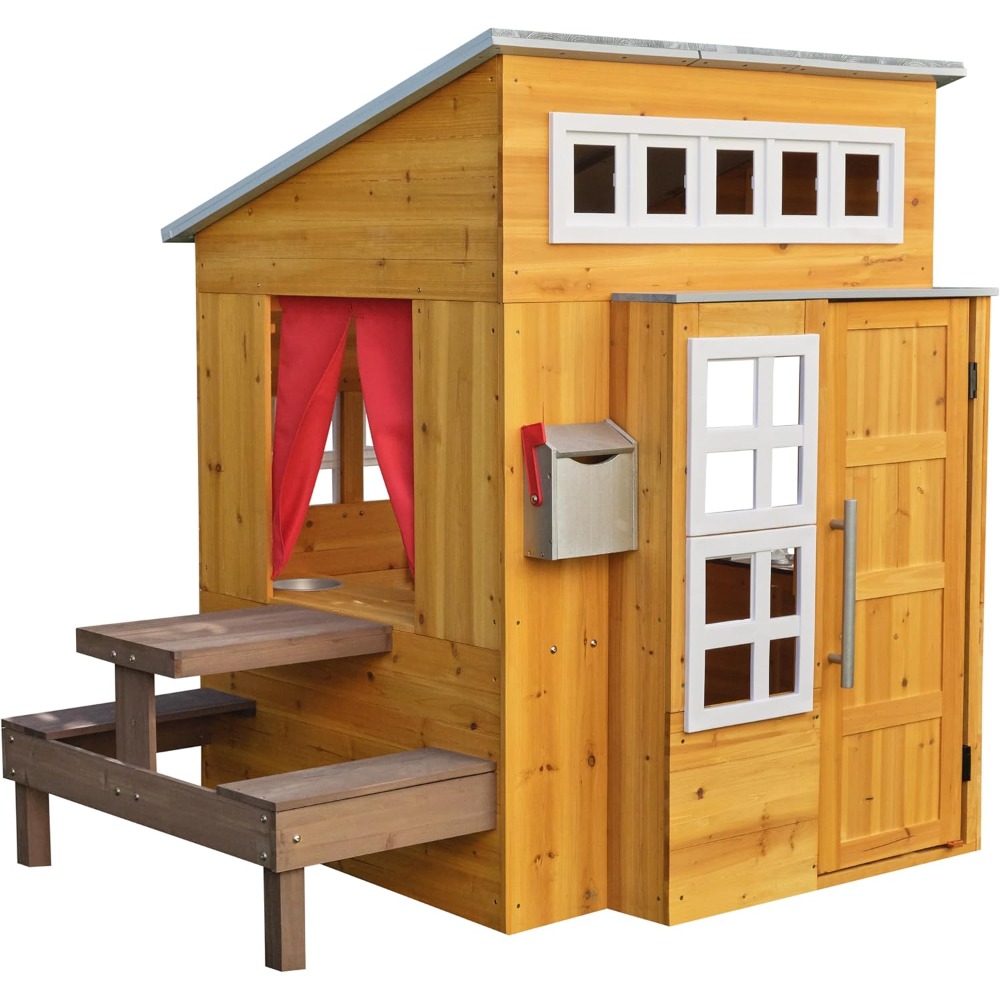 Modern Outdoor Wooden Playhous - Kids Outdoor Grill 评论和价格