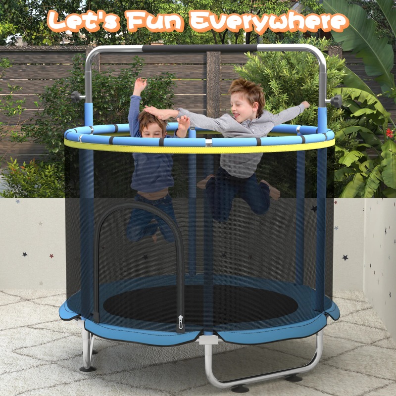 5FT Toddler Trampoline 8-in-1  - Kids Outdoor Basketball Hoop 评论和价格