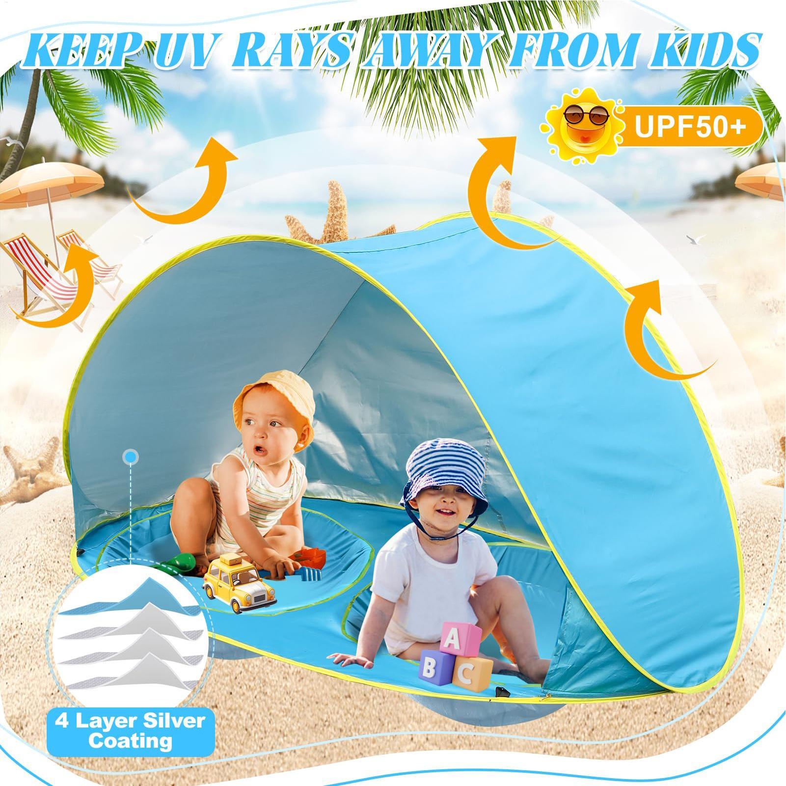 Kid Beach Tent With Pool UV Pr - Kids Outdoor Grill 评论和价格