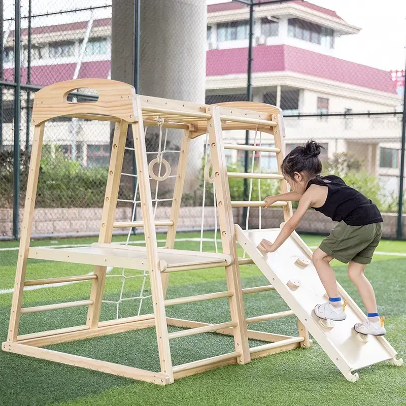 Wooden Climbing Frame Playgrou - Kids Outdoor Wooden Climbing Frame 评论和价格