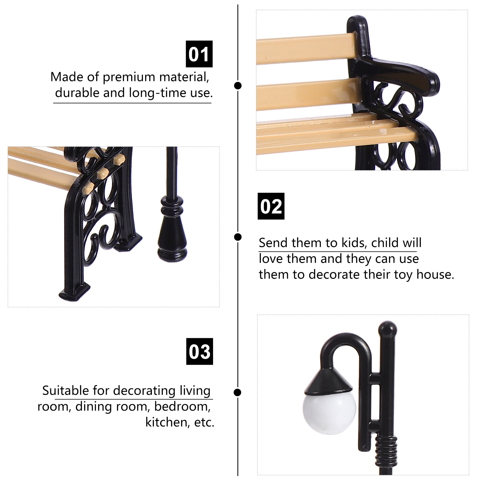 2Pcs Chair and Street Light Po - Kids Outdoor Chair Plastic 评论和价格