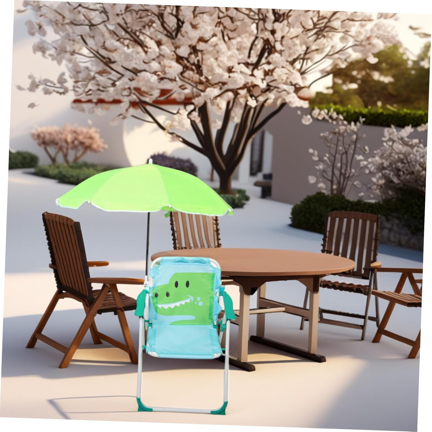 1 Set Folding Beach Chair with - Kids Outdoor Umbrella Chair 评论和价格