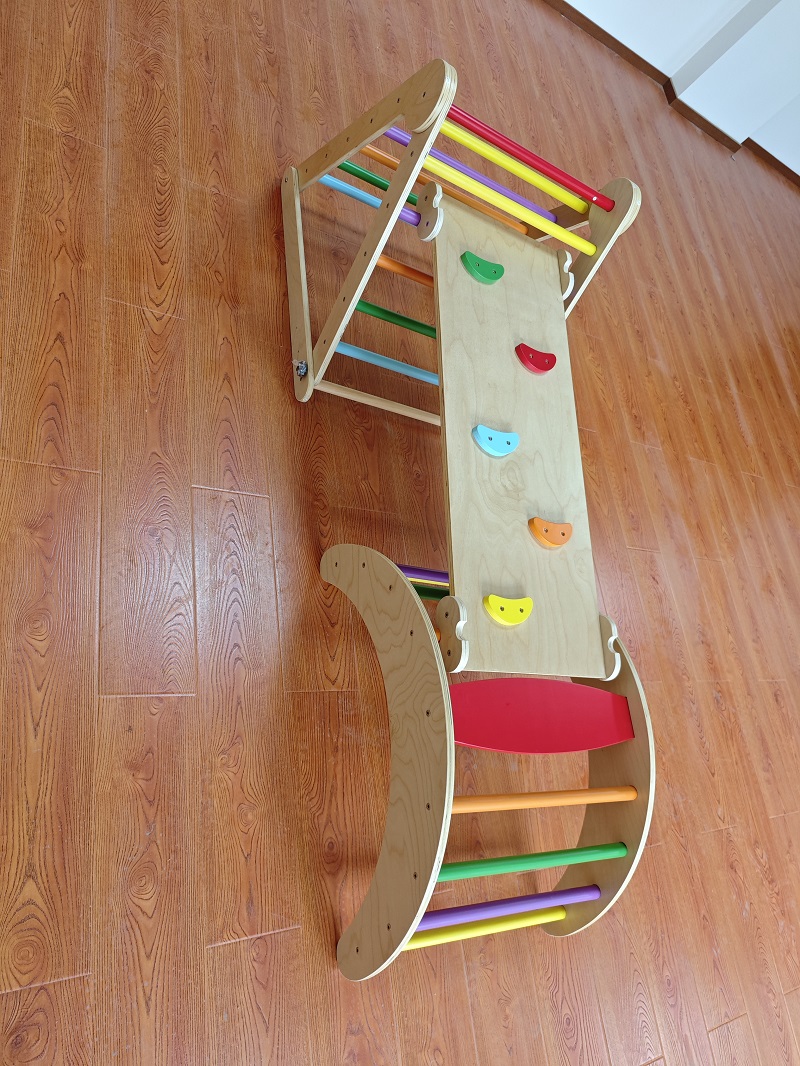 Hot Selling 3-in-1 Montessori  - Kids Outdoor Wooden Climbing Frame 评论和价格