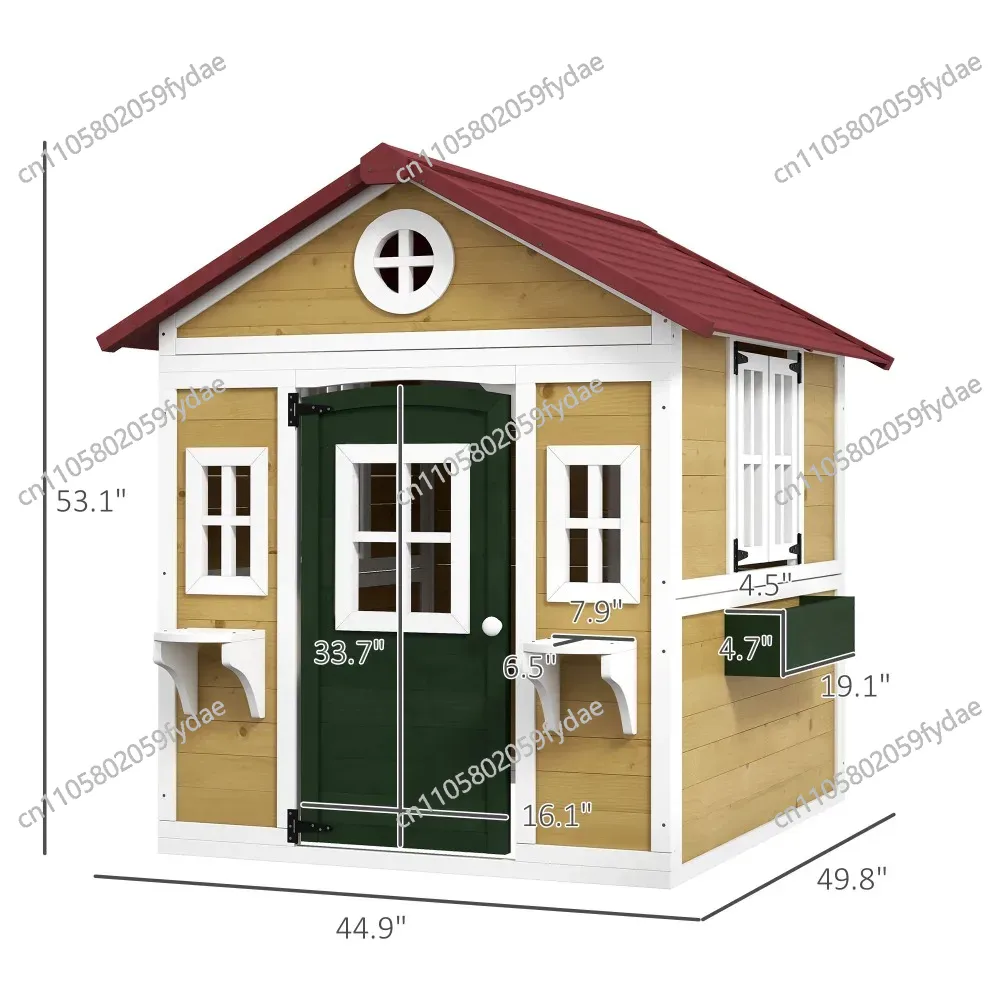 Outdoor Kids Playhouse, Wooden - Kids Outdoor Playhouse 评论和价格