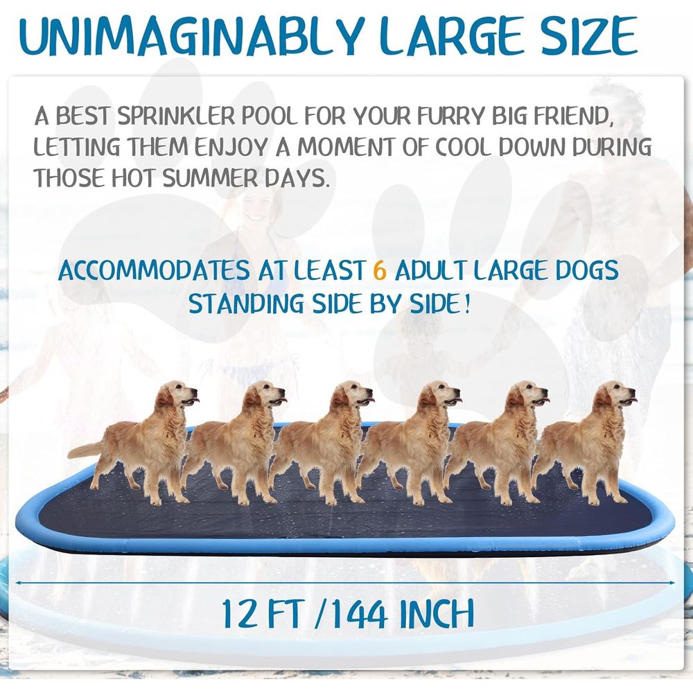 12 ft Extra Large Non Slip Spl - Sprinkler Splash Pad 评论和价格