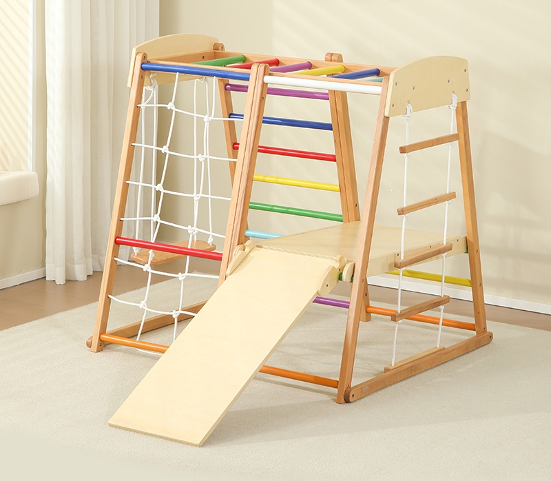 Kids Outdoor Indoor Montessori - Kids Outdoor Wooden Climbing Frame 评论和价格
