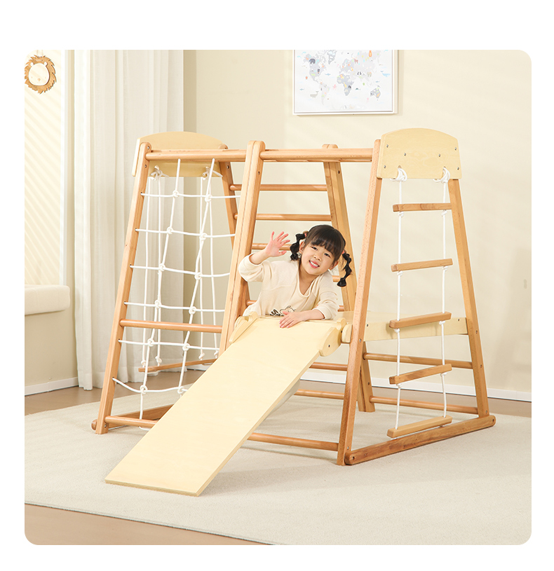 Kids Outdoor Indoor Montessori - Kids Outdoor Wooden Climbing Frame 评论和价格