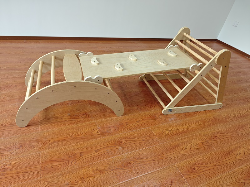 Hot Selling 3-in-1 Montessori  - Kids Outdoor Wooden Climbing Frame 评论和价格