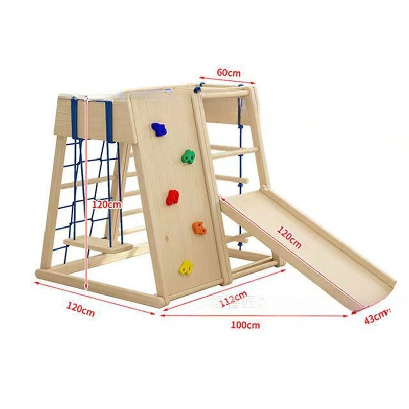 Wooden Climbing Frame with Sli - Kids Outdoor Wooden Climbing Frame 评论和价格