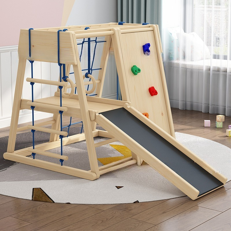 Wooden Climbing Frame with Sli - Kids Outdoor Wooden Climbing Frame 评论和价格