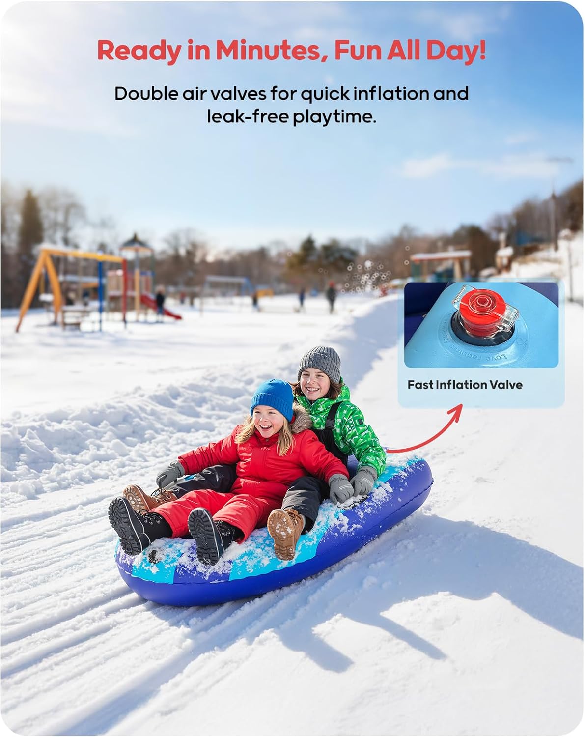 QPAU Inflatable PVC Snow Sled  - Outdoor Toys For Kids 评论和价格