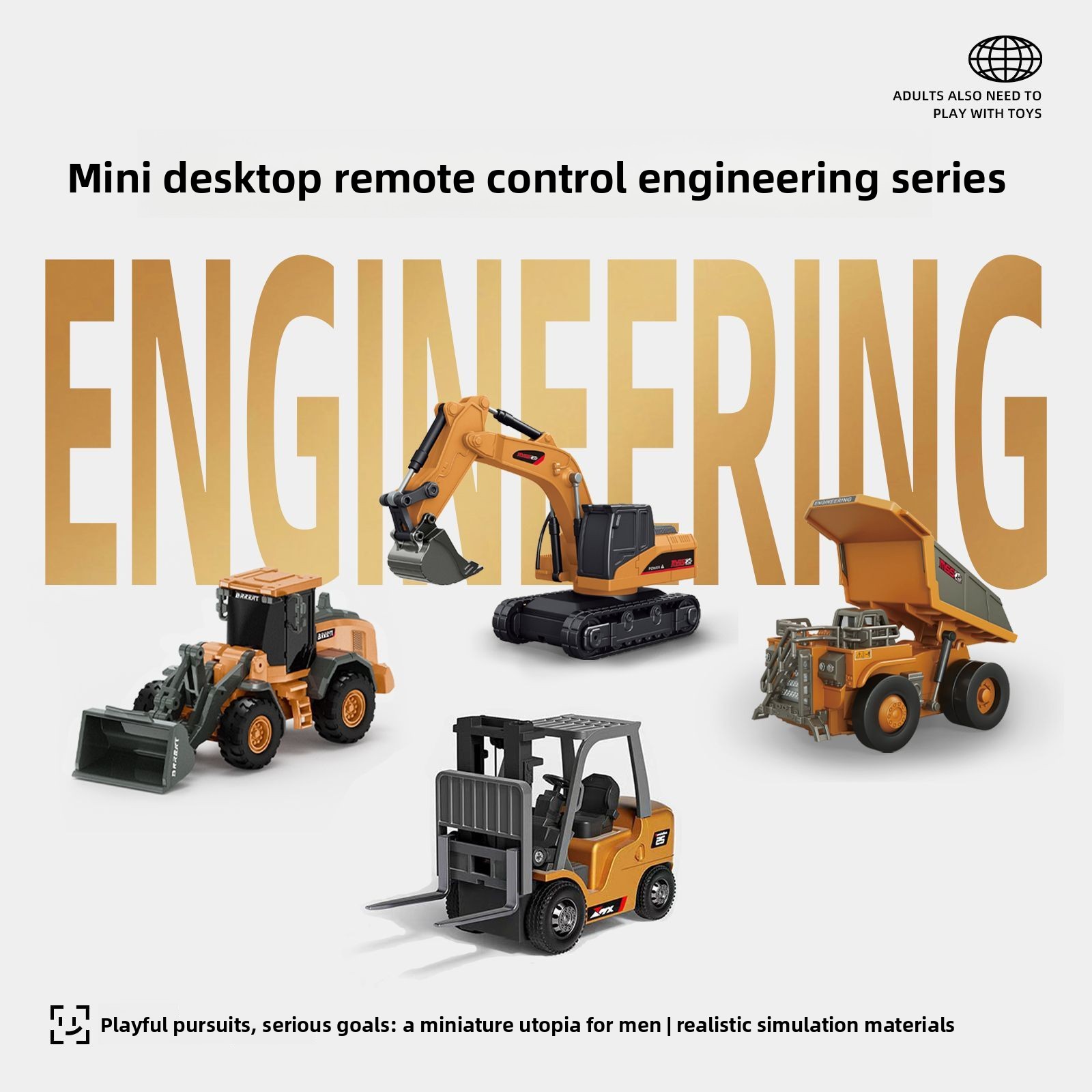 1:64 Metal RC Engineering Car  - Kids Outdoor Excavator 评论和价格