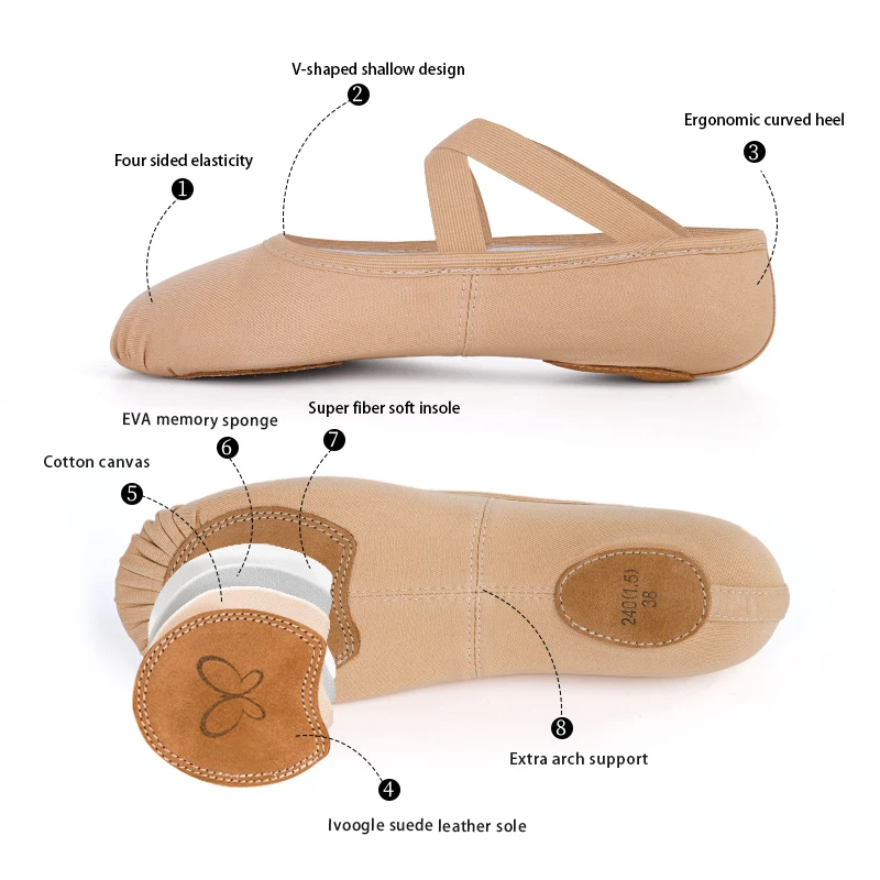 Ballet Stretch Dance Shoes for - Kids Indoor Outdoor Slippers 评论和价格