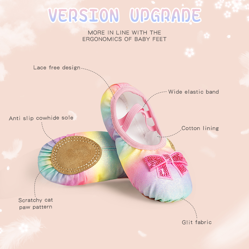 Girls Ballet Shoes PU Dance Sh - Kids Indoor Outdoor Slippers 评论和价格