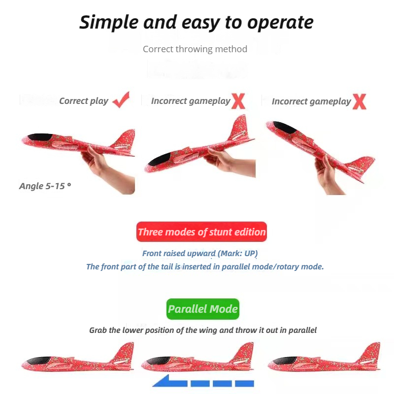 48cm Large Foam Airplane Child - Kids Outdoor Activities 评论和价格