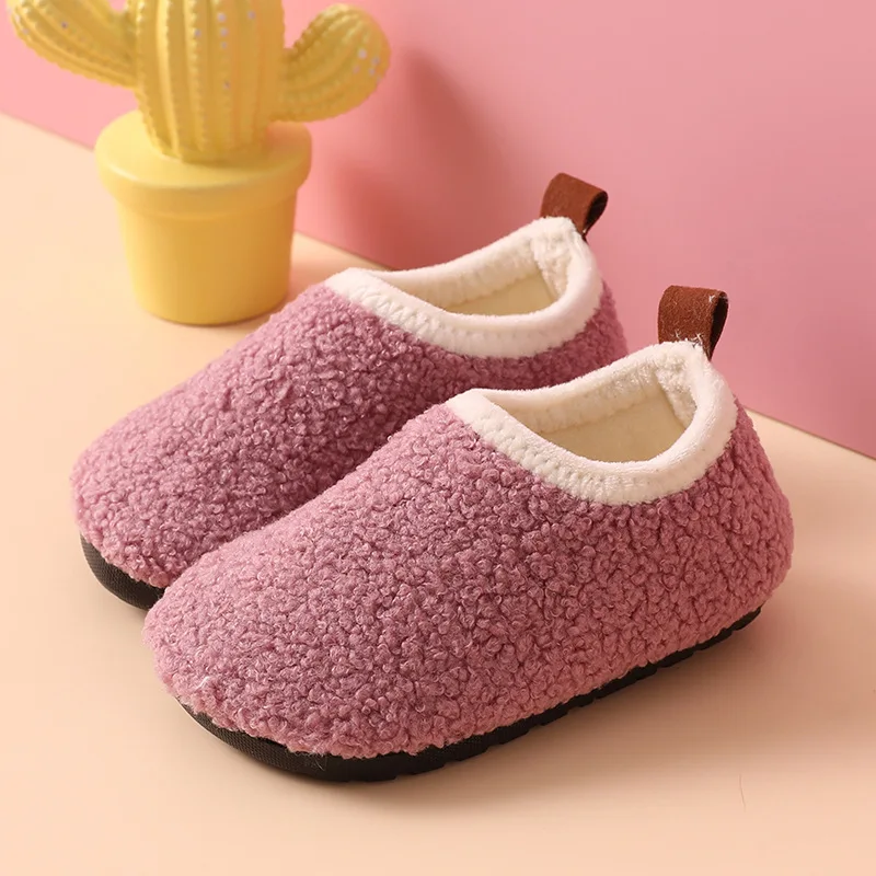 Children Cotton Slippers Solid - Kids Indoor Outdoor Slippers 评论和价格