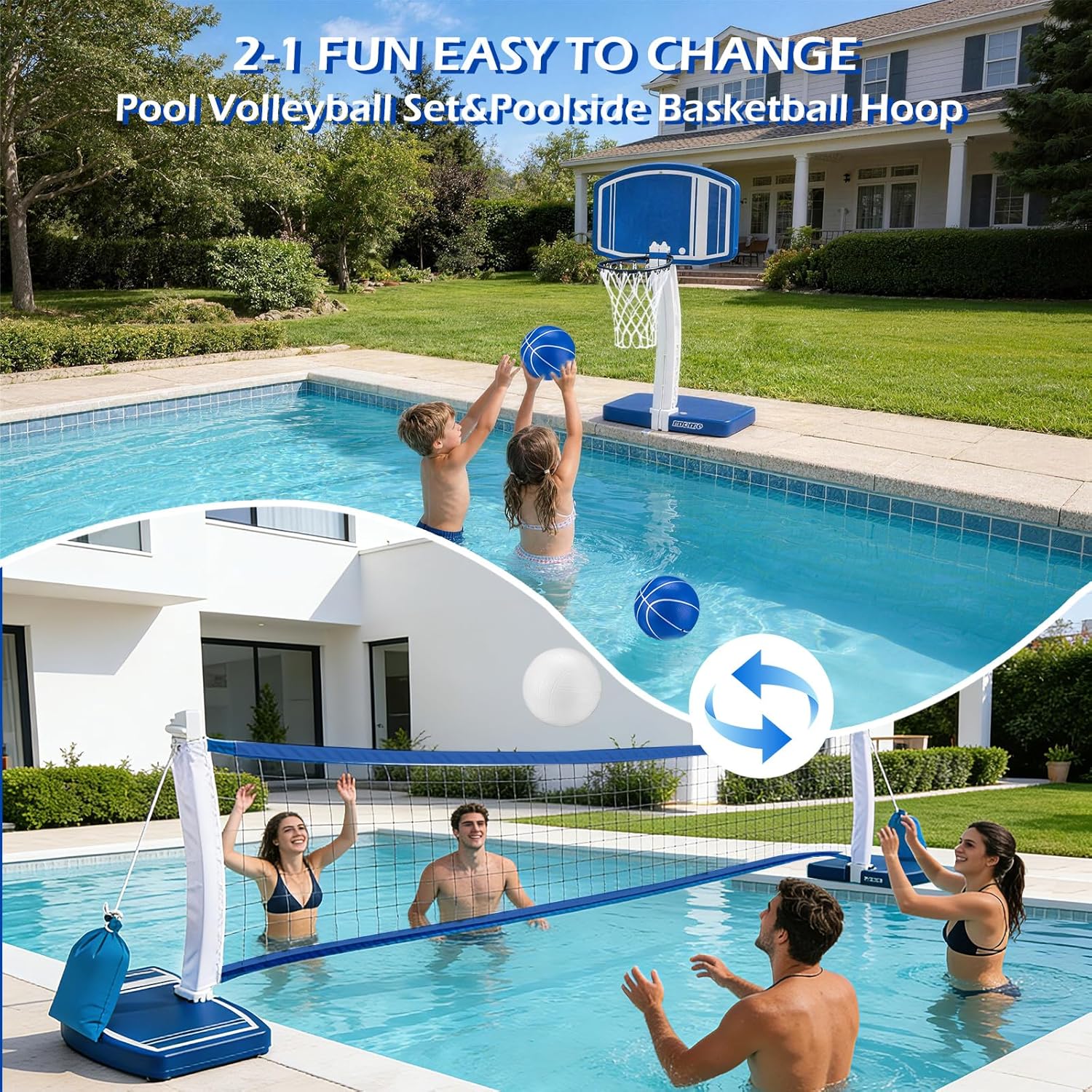 Above Ground Pool Basketball H - Outdoor Toys For Kids 评论和价格
