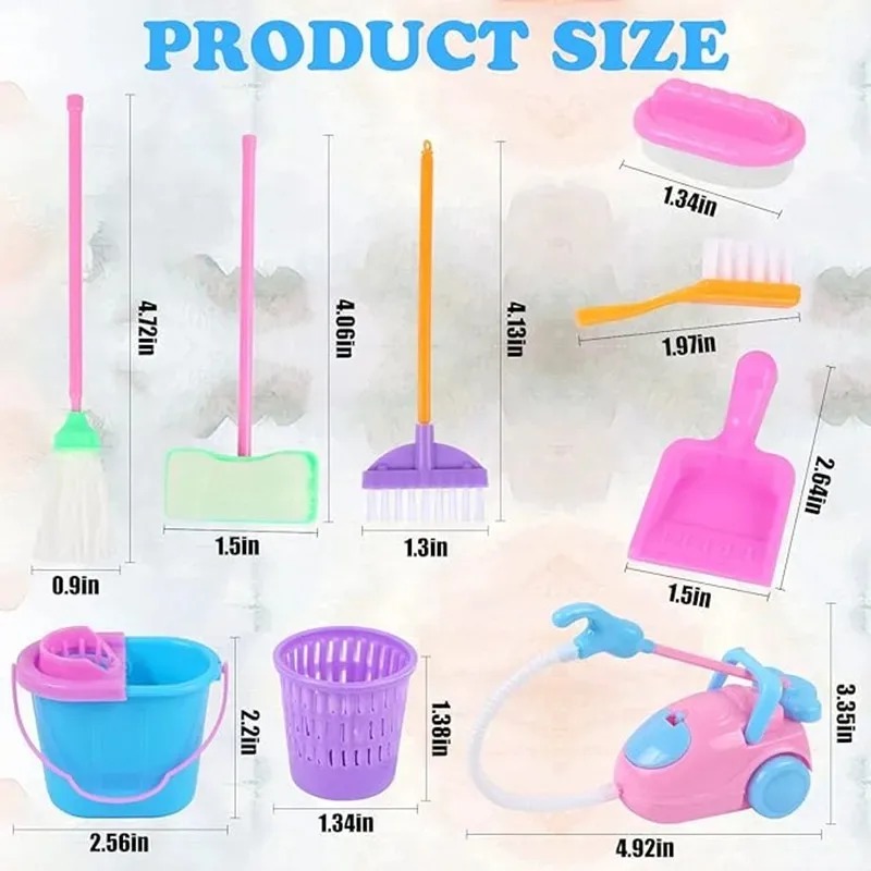 9PCS Mini Cleaning Toy Set - D - Kids Outdoor Broom 评论和价格