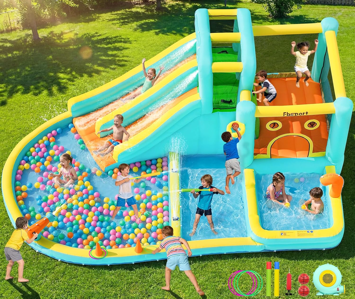 Double Slide Inflatable Water  - Kids Outdoor Water 评论和价格