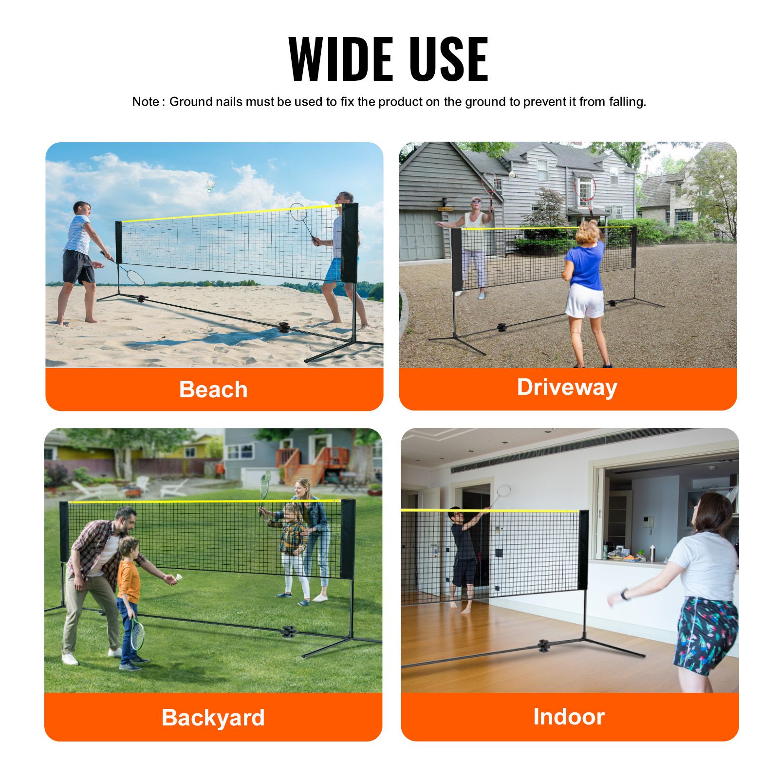 Badminton Net, Height Adjustab - Kids Outdoor Volleyball 评论和价格