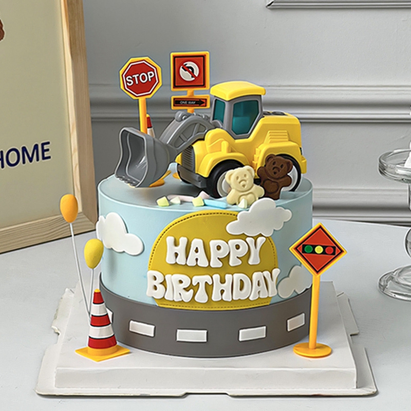 Construction Cake Toppers Birt - Kids Outdoor Excavator 评论和价格