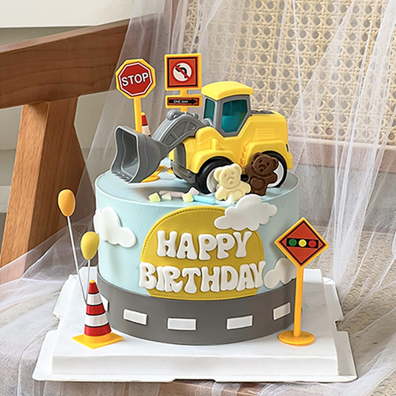 Construction Cake Toppers Birt - Kids Outdoor Excavator 评论和价格