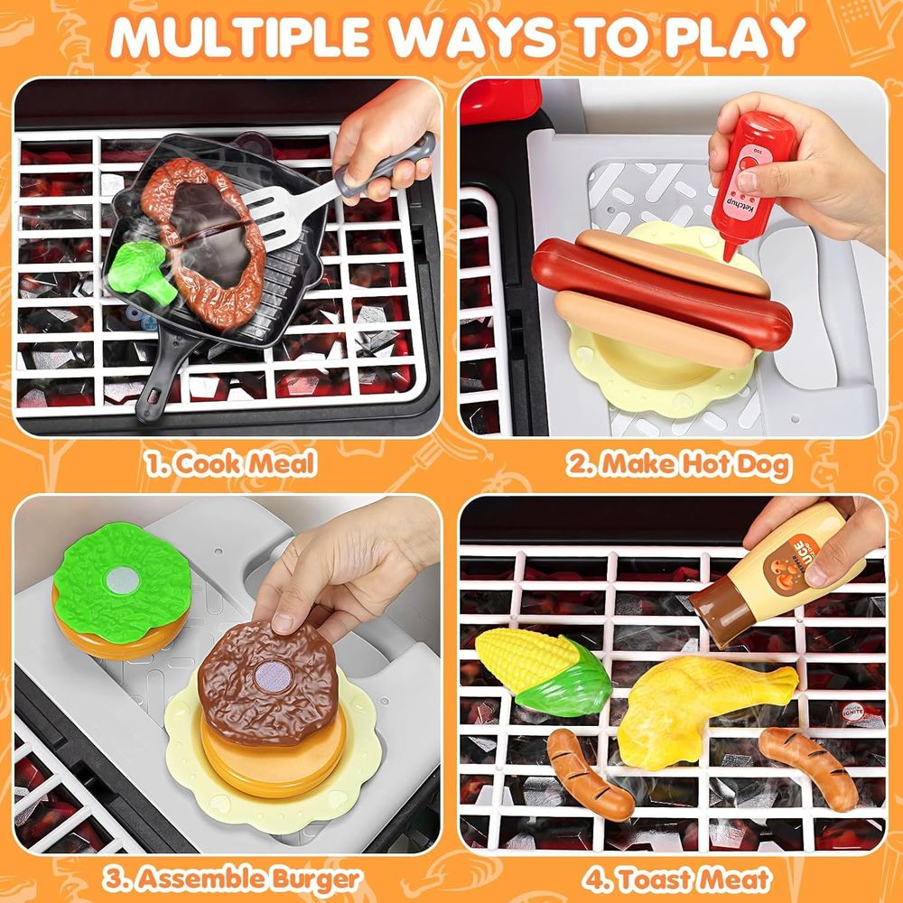 Kids Play Kitchen Toys, BBQ Gr - Kids Outdoor Grill 评论和价格