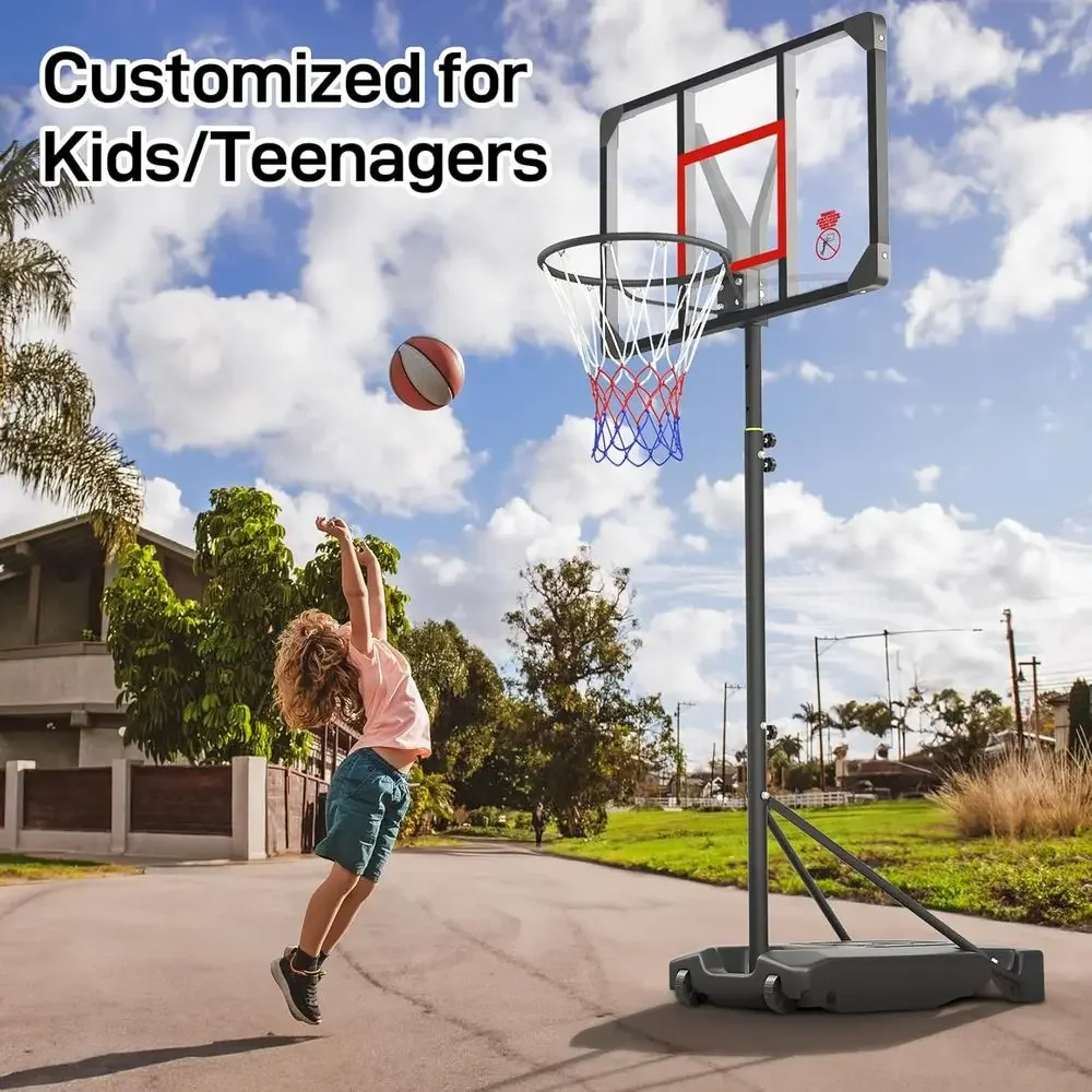 Adjustable Height Portable Bas - Kids Outdoor Basketball Hoop 评论和价格