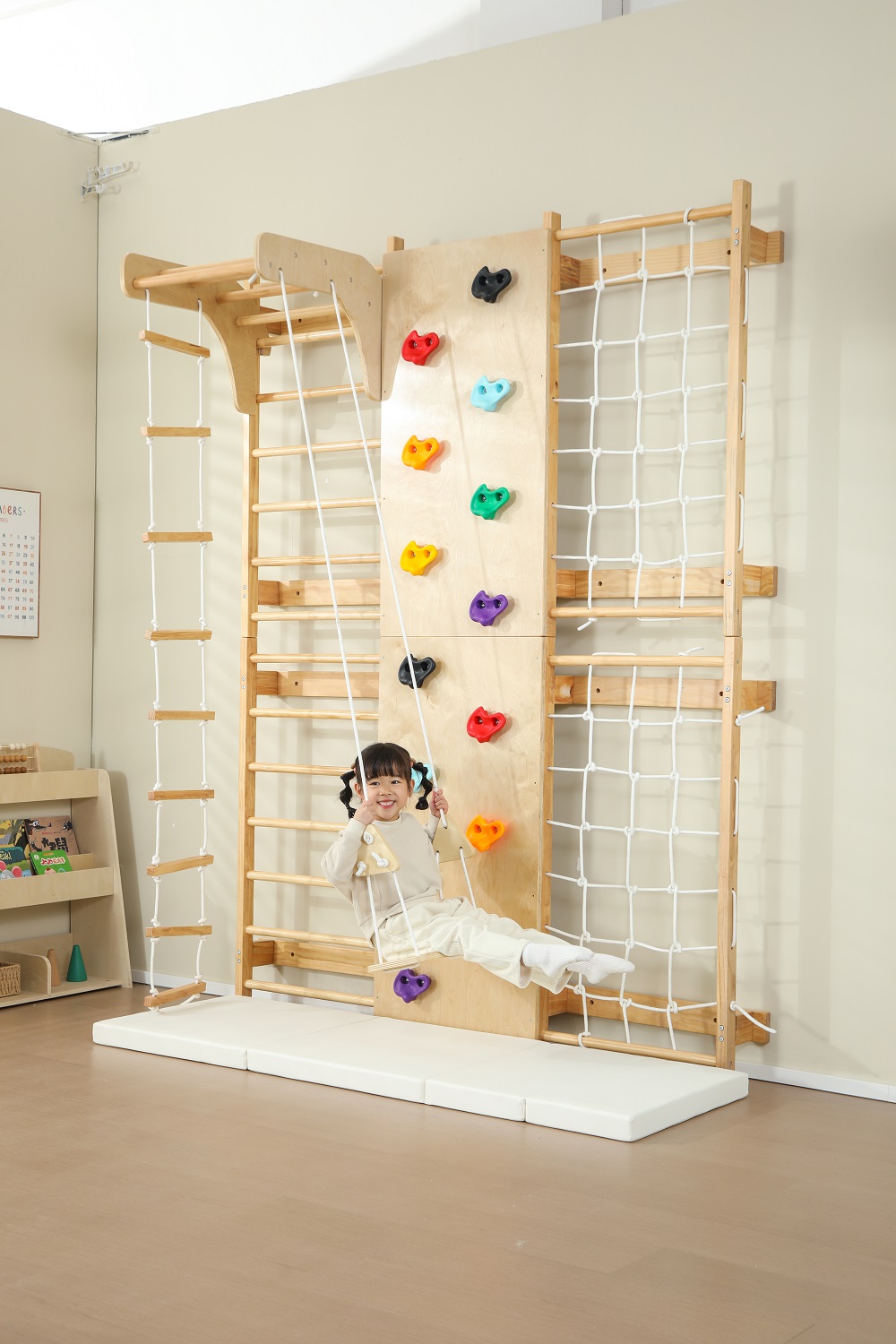 In Stock Indoor Monkey Bars Ki - Kids Outdoor Wooden Climbing Frame 评论和价格