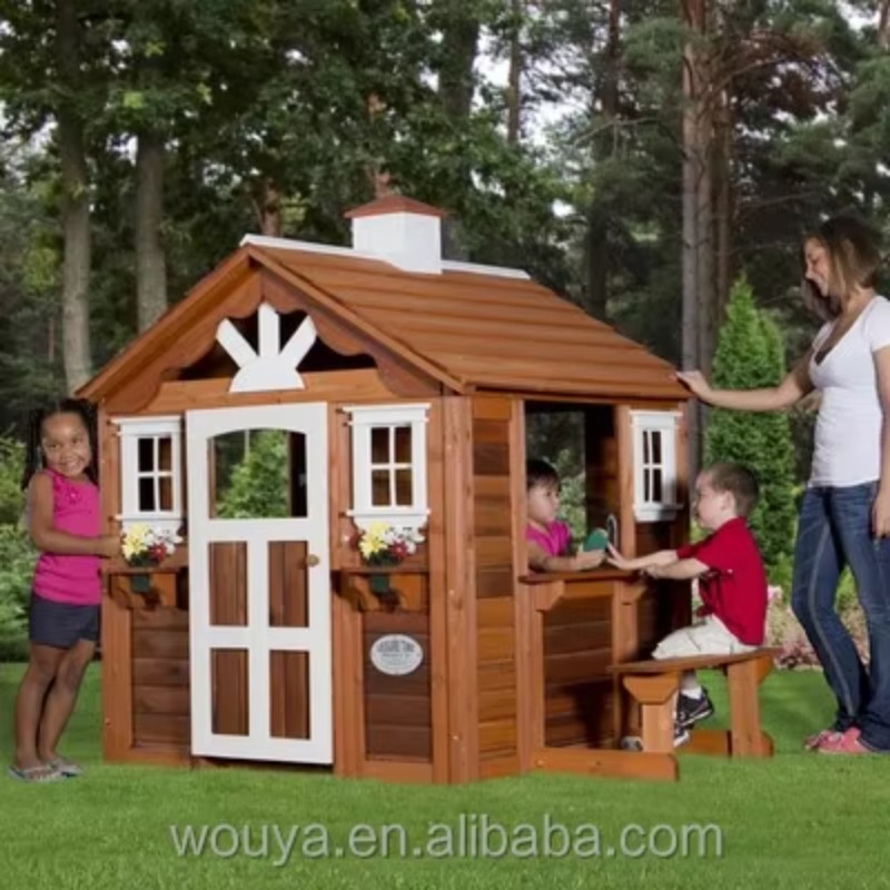 Cheap Prefabricated Wooden Pla - Kids Outdoor Playhouse 评论和价格