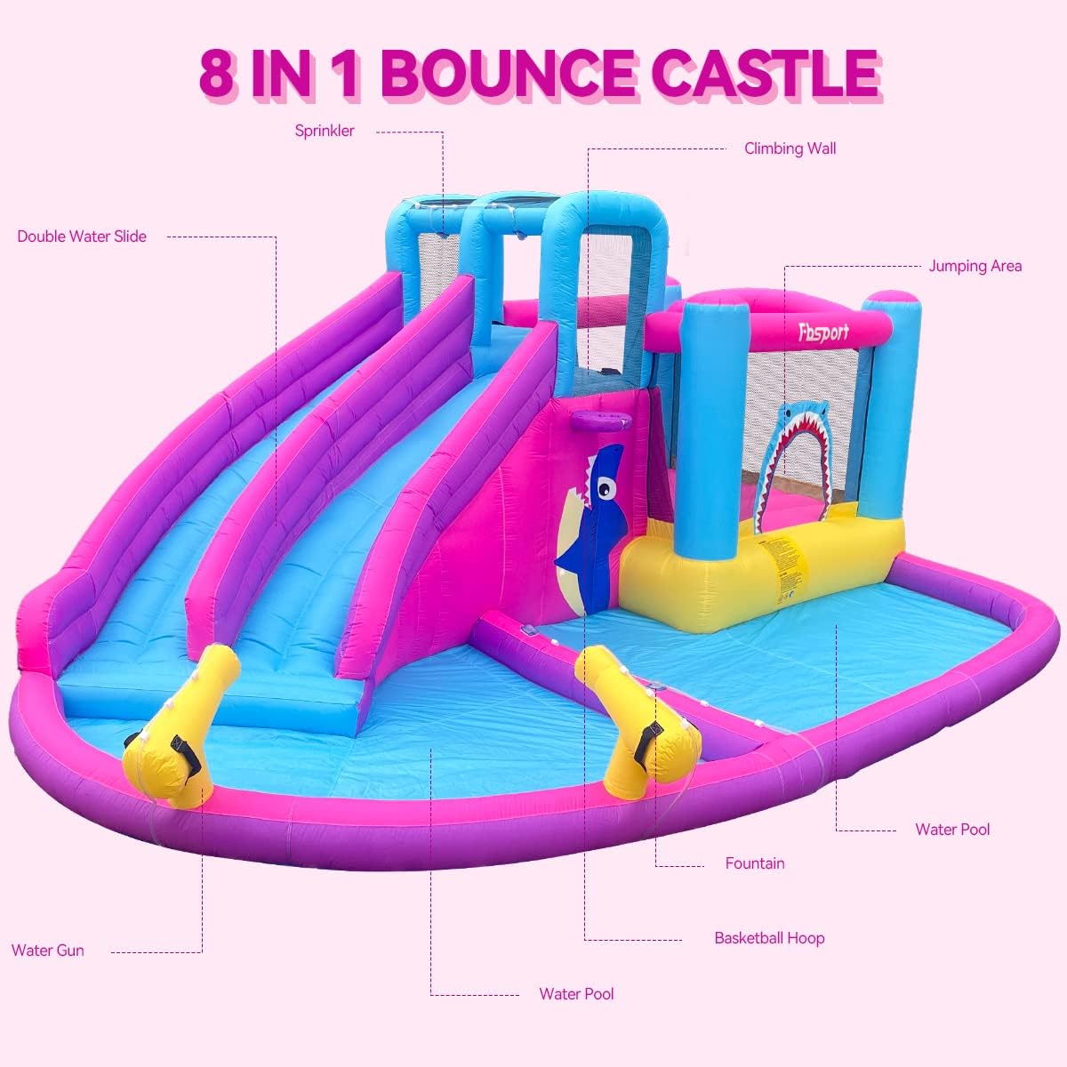 Twin Water Slides Inflatable B - Kids Outdoor Water 评论和价格